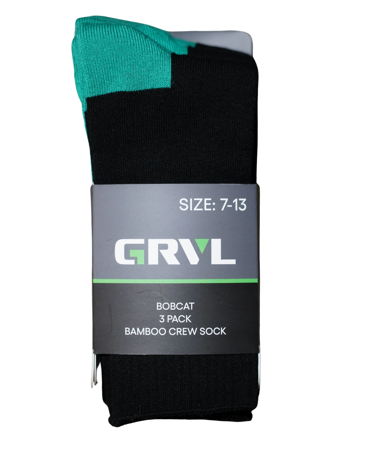 GRVL Bobcat Bamboo Crew Sock- 3PK