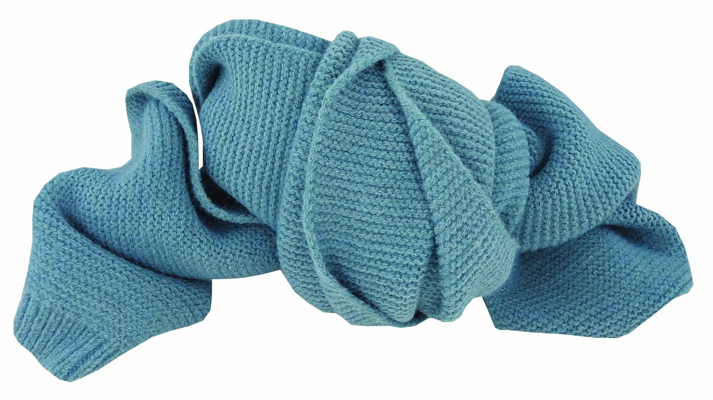 Avenel Purl Knit Scarf w Ribbed End