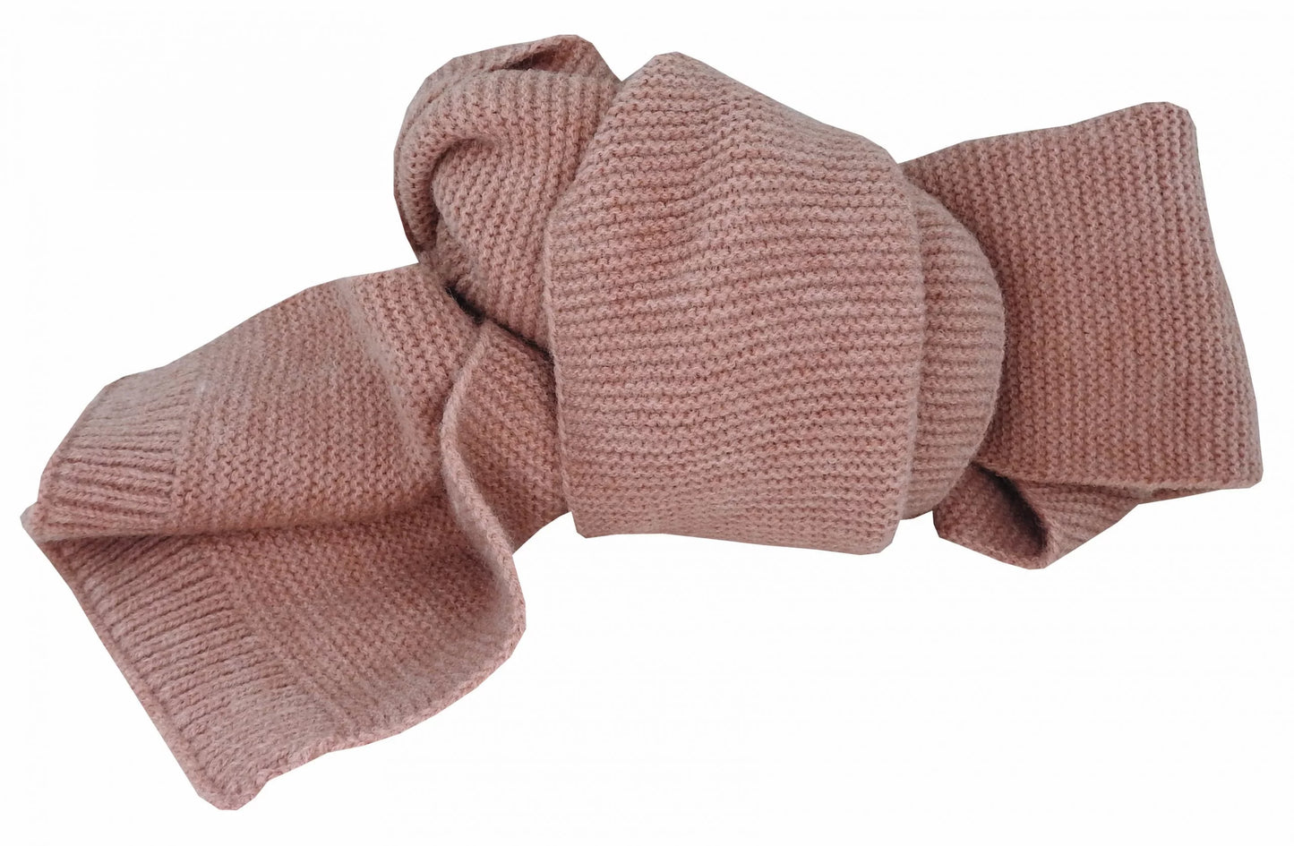 Avenel Purl Knit Scarf w Ribbed End