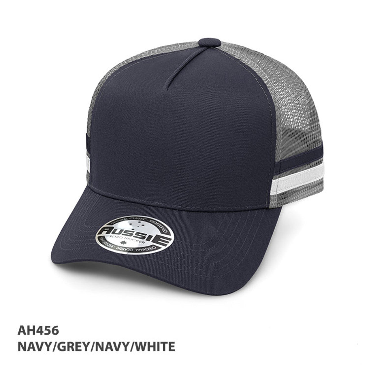 Grace Collection A-Frame Striped Trucker Cap