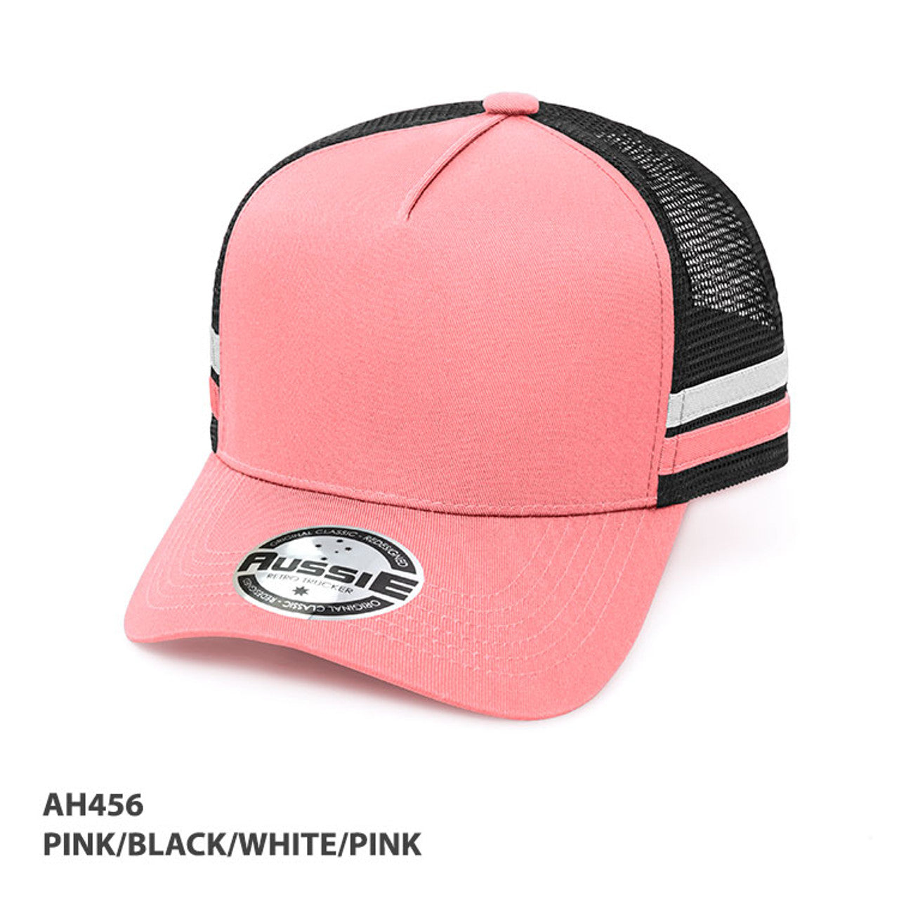 Grace Collection A-Frame Striped Trucker Cap