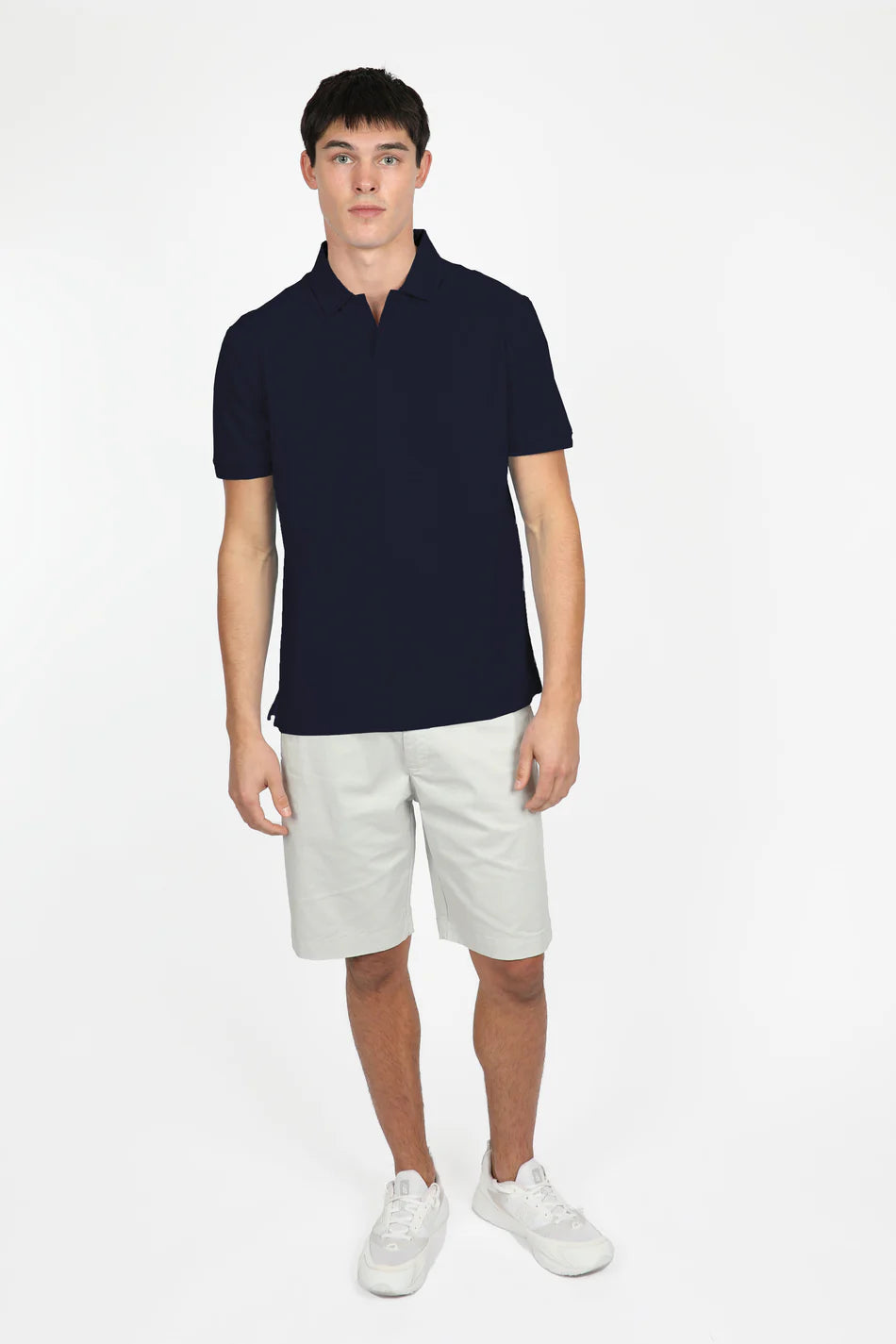 James Harper Open Collar Pique Polo