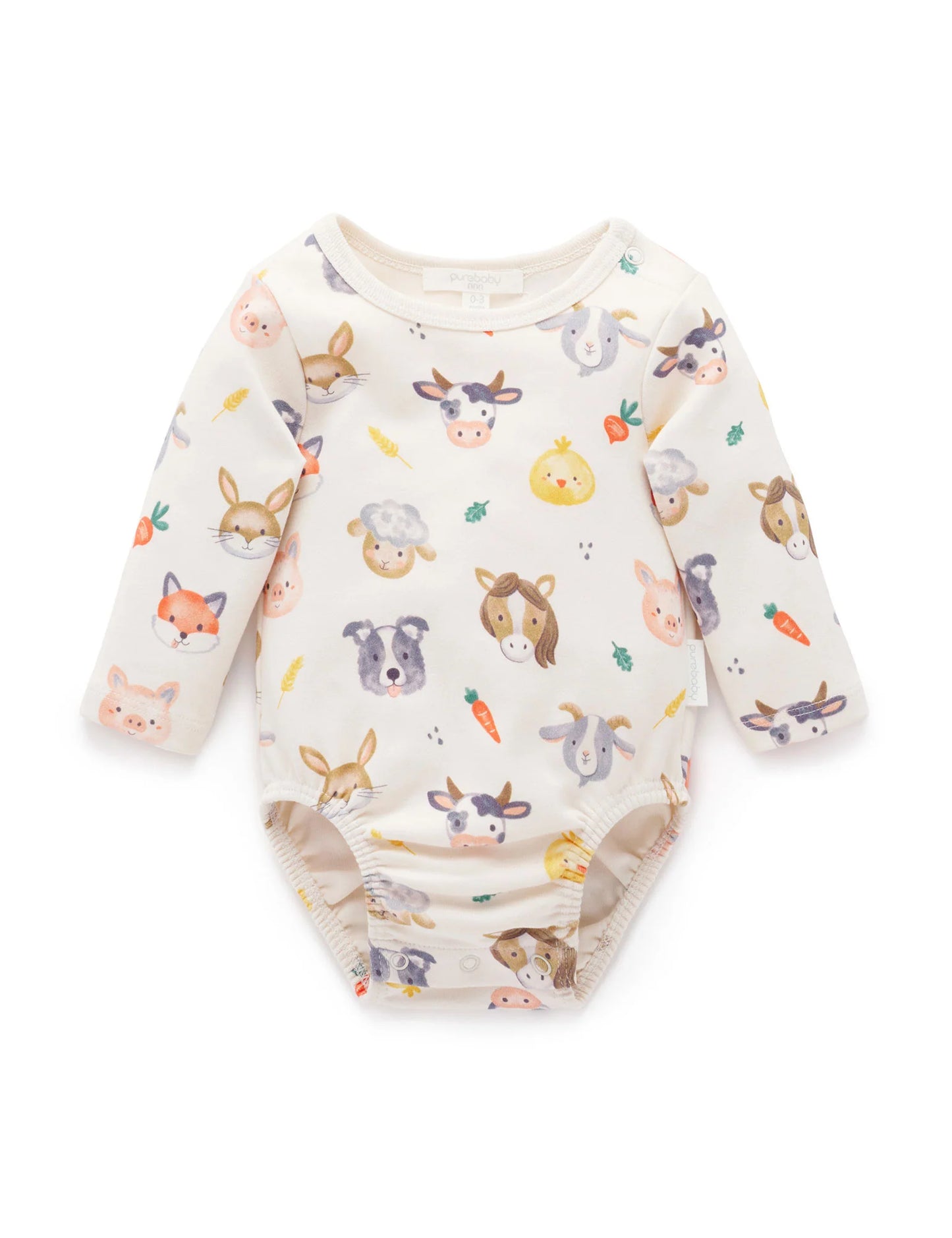 Purebaby Farm Friends Thick Bodysuit