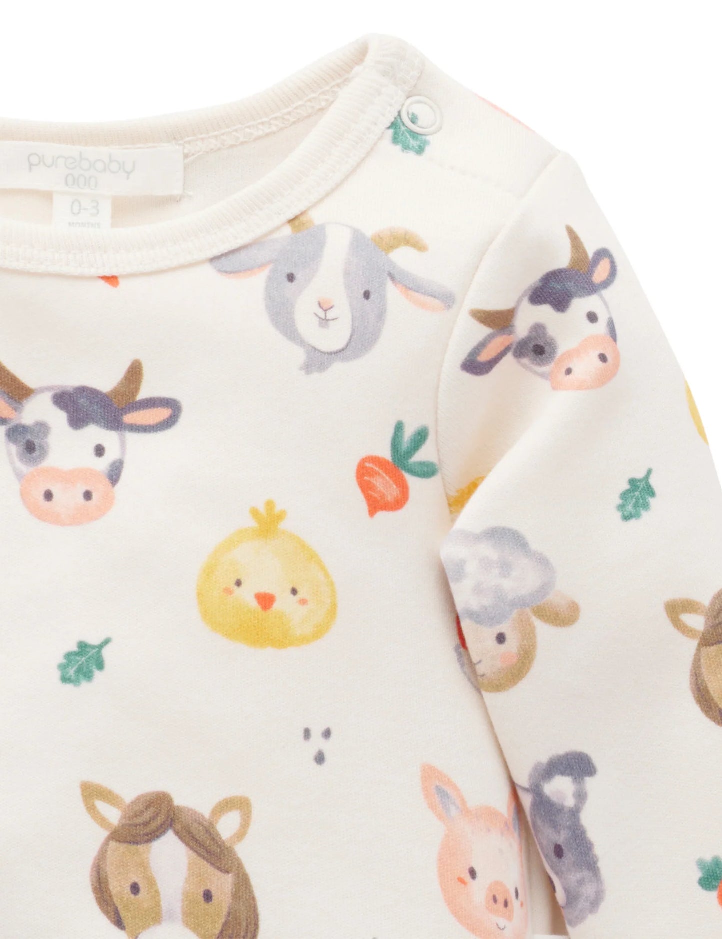 Purebaby Farm Friends Thick Bodysuit