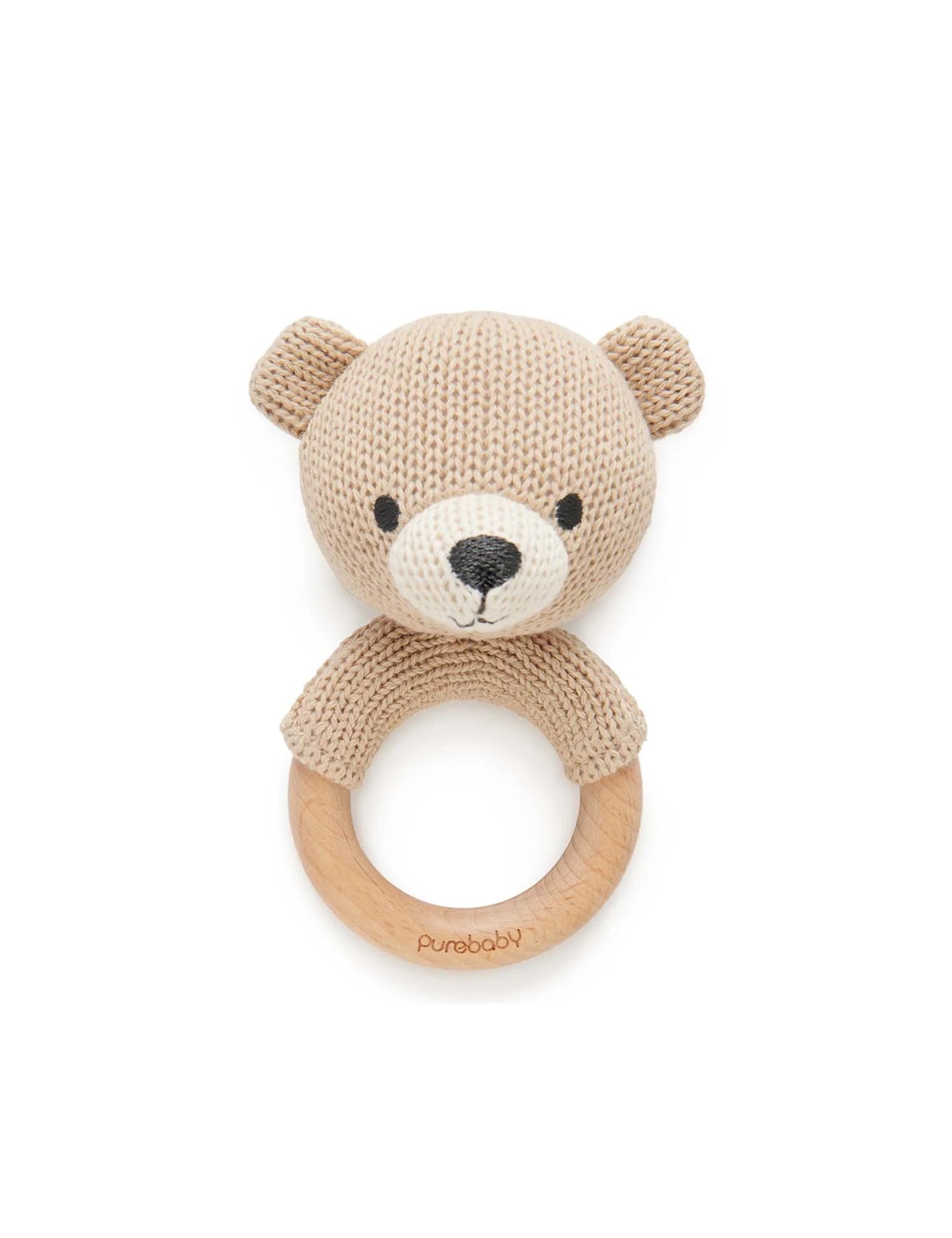 Purebaby Beechwood Knitted Rattle