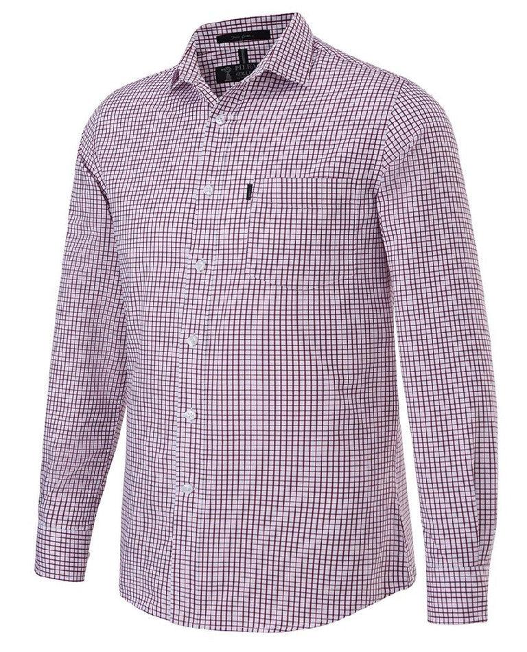 Pilbara Men's Y/D Check, Single Pocket, L/S Shirt