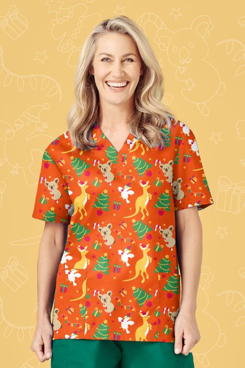 Biz Ladies S/S Xmas Scrubs