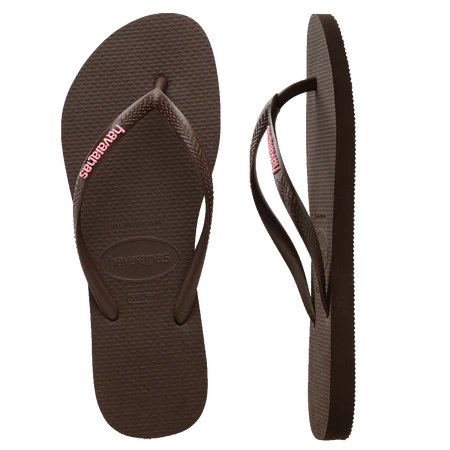Havaianas Ladies Slim Rubber Logo Thongs