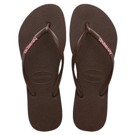 Havaianas Ladies Slim Rubber Logo Thongs