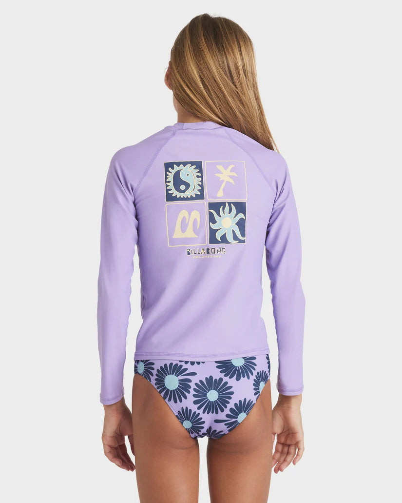Billabong Girls Heat Wave LS Rash Vest