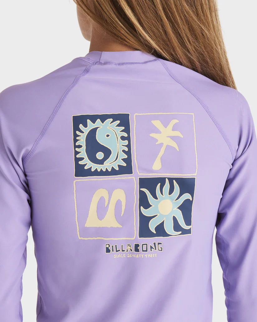 Billabong Girls Heat Wave LS Rash Vest