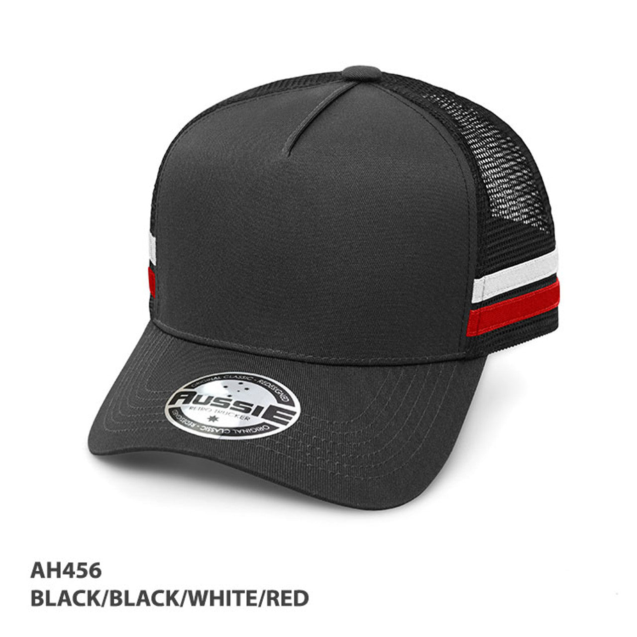 Grace Collection A-Frame Striped Trucker Cap