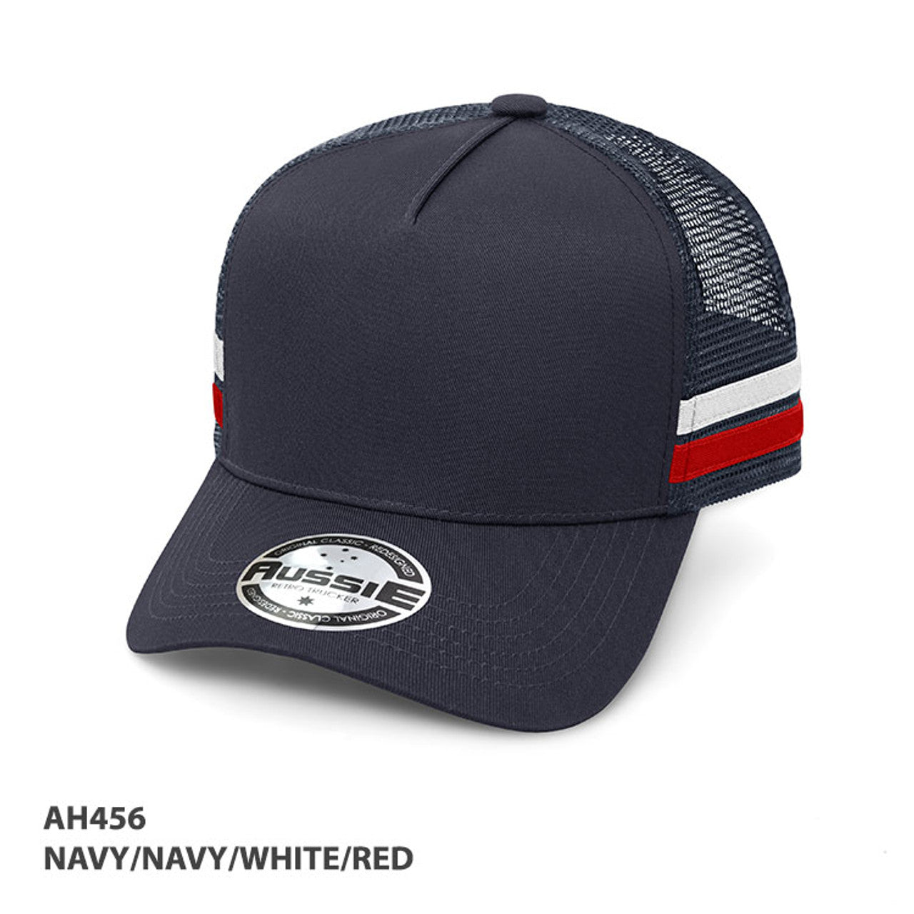 Grace Collection A-Frame Striped Trucker Cap