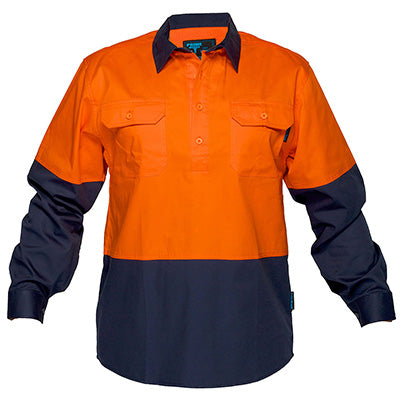 Prime Mover 2 Tone Half Open L/S Lightweight Shirt