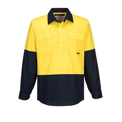 Prime Mover 2 Tone Half Open L/S Lightweight Shirt