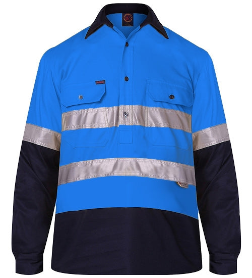 Ritemate 2 Tone Half Open L/S shirt with R-Tape
