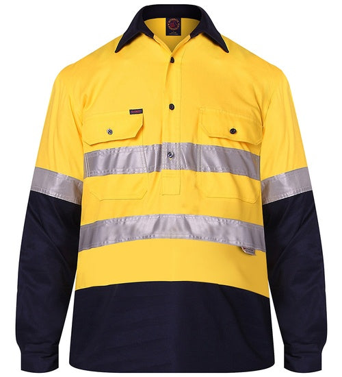 Ritemate 2 Tone Half Open L/S shirt with R-Tape