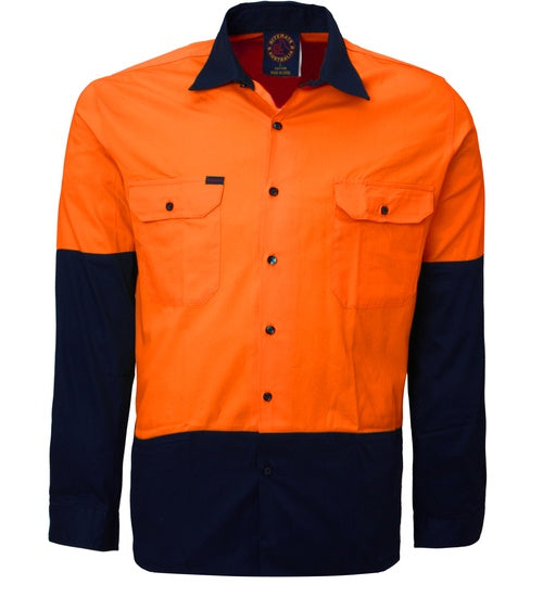 Ritemate 2Tone Full Open L/S Light Weight Shirt