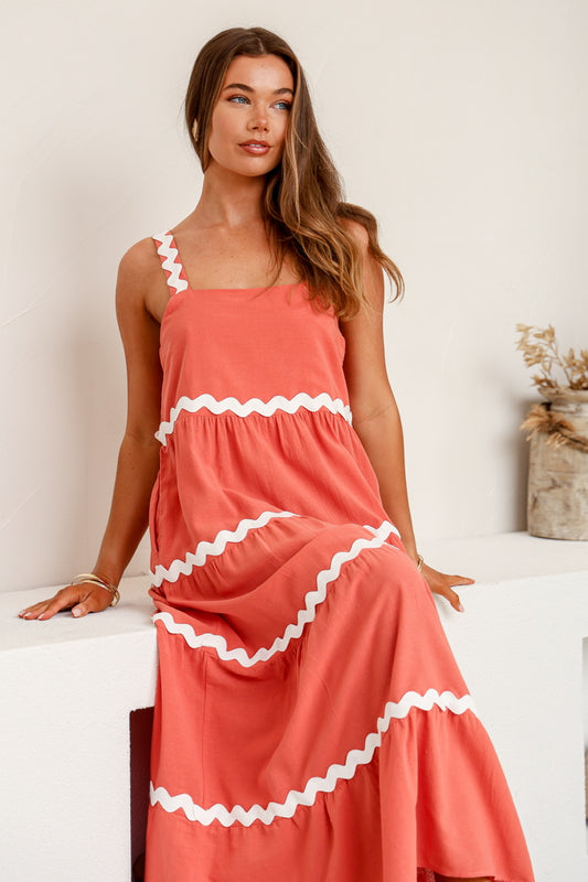 Miss Marlow Ric Rac Tier Maxi Dress