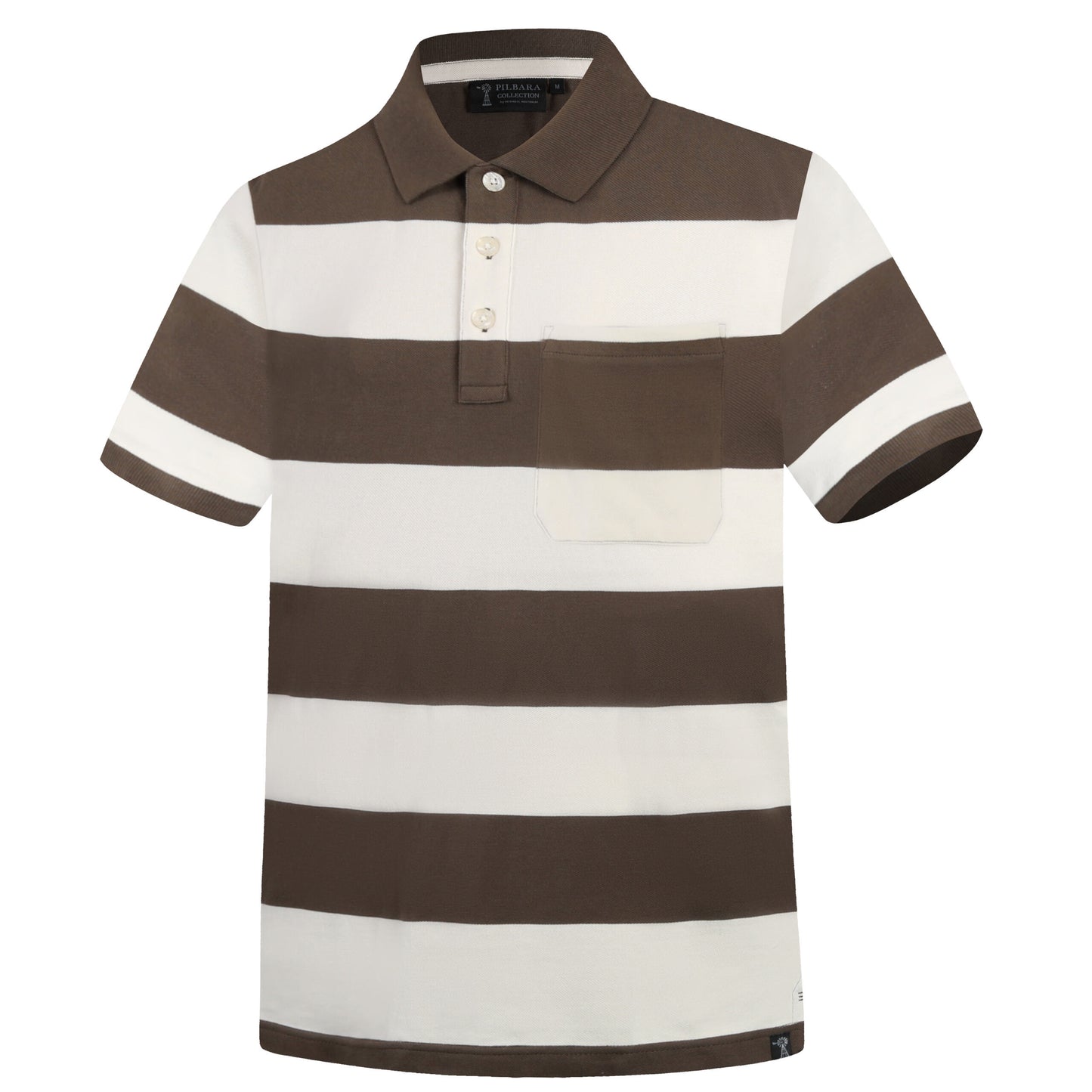 Pilbara Mens Y/D Striped Pocket Polo