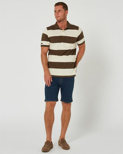 Pilbara Mens Y/D Striped Pocket Polo