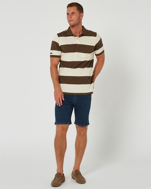 Pilbara Mens Y/D Striped Pocket Polo