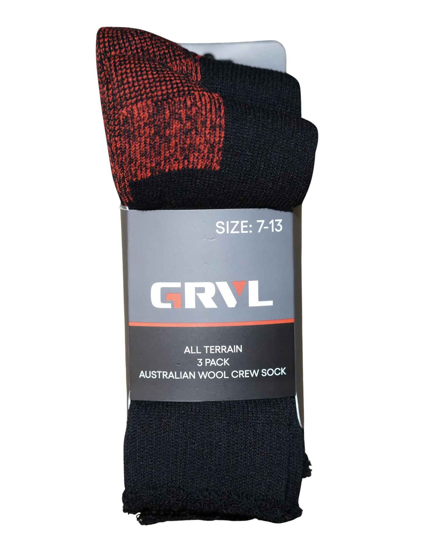 GRVL All Terrain Australian Wool Crew Sock- 3PK