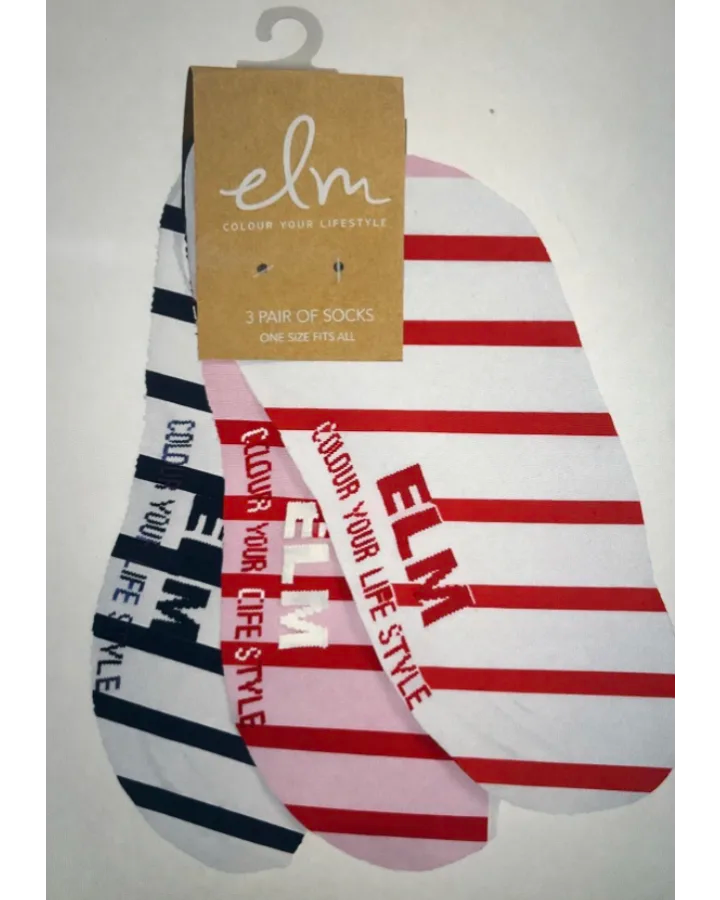 Elm No Show Socks 3 pk