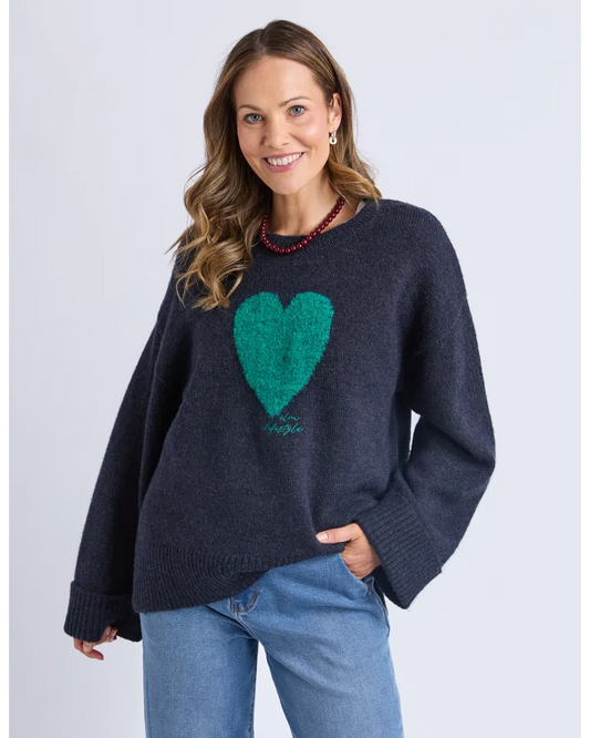 Elm Intersia Heart Knit