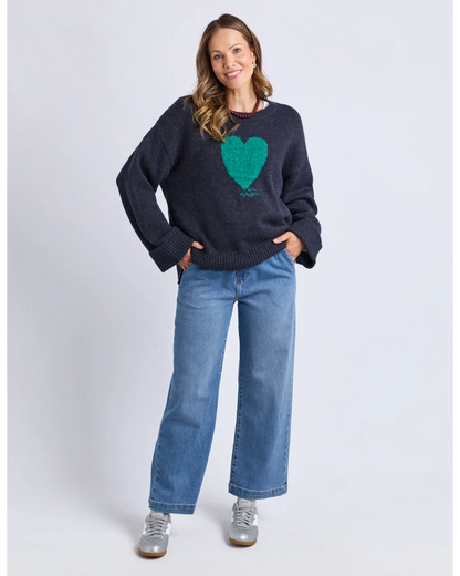 Elm Intersia Heart Knit