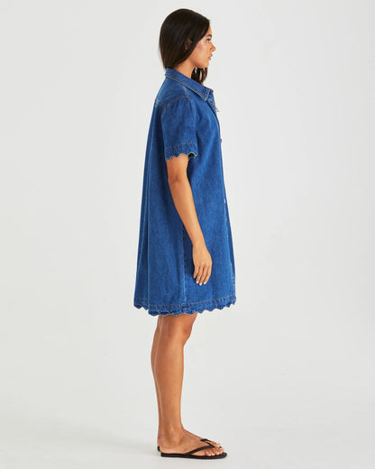 Sass Vale Scalloped Denim Dress