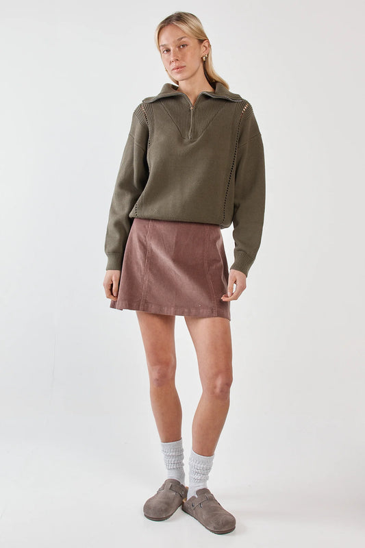 Sass Parco Cord Mini Skirt