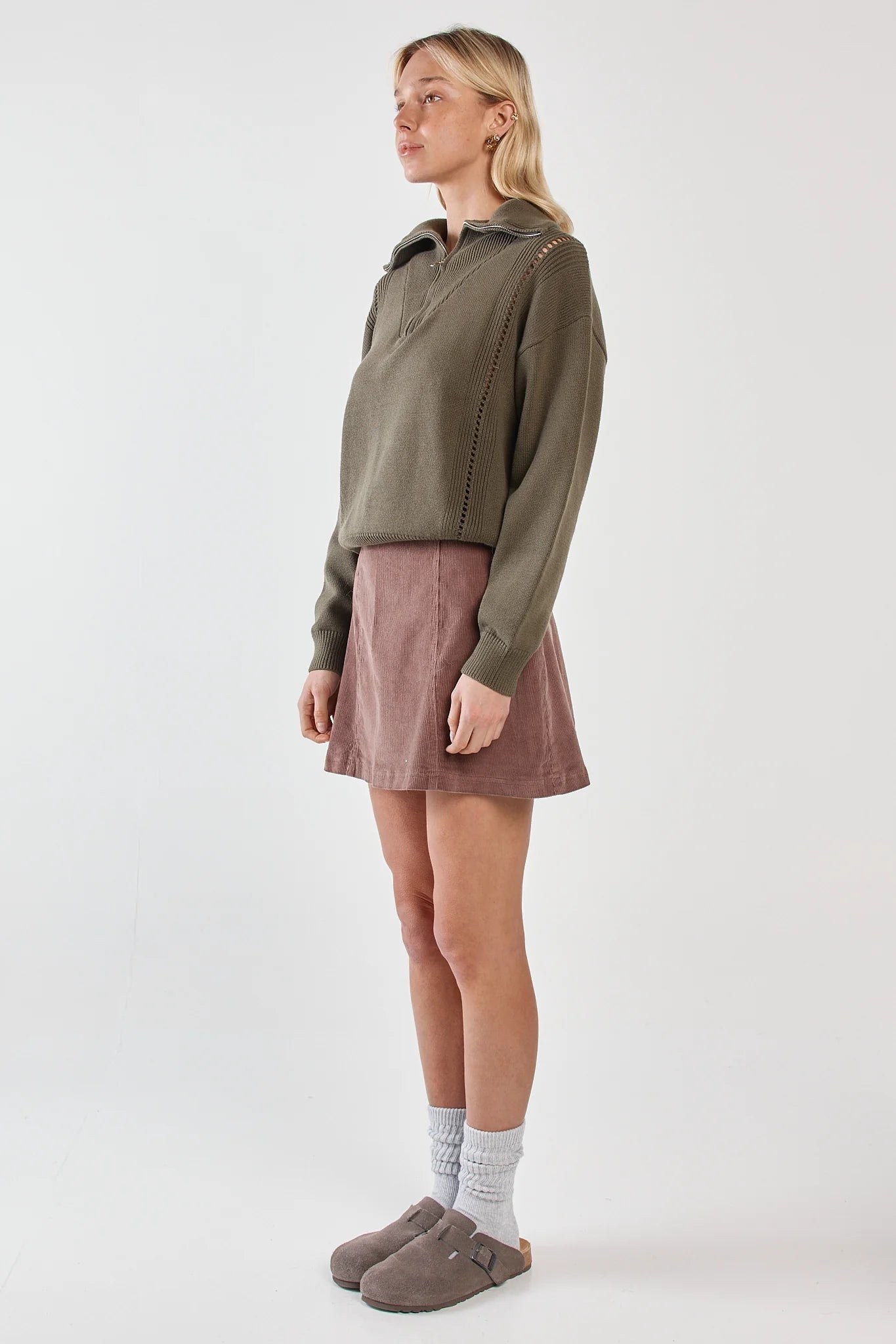 Sass Parco Cord Mini Skirt