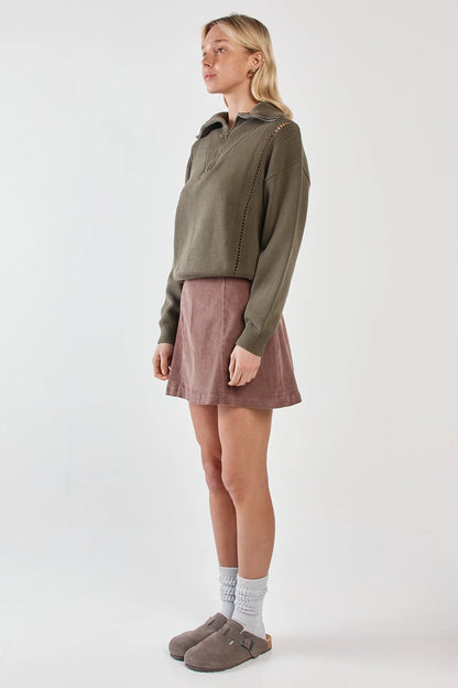 Sass Parco Cord Mini Skirt