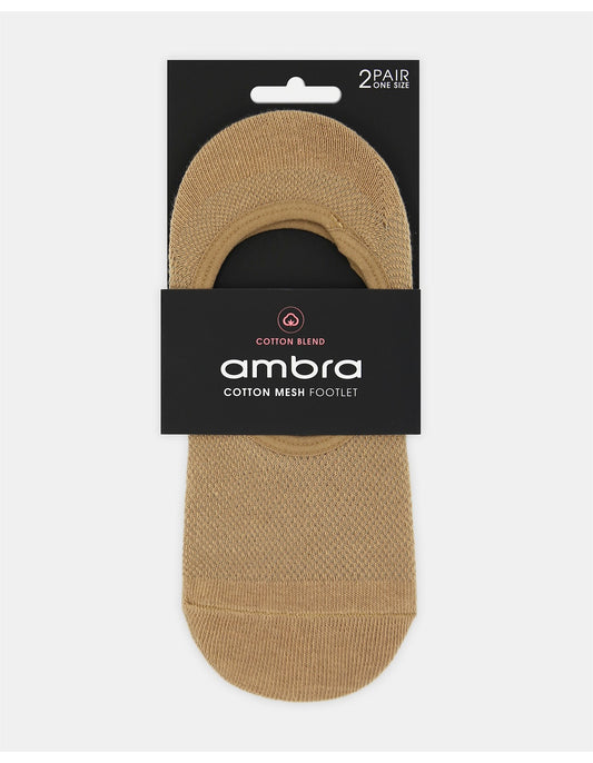 Ambra Cotton Mesh Footlet 2Pk