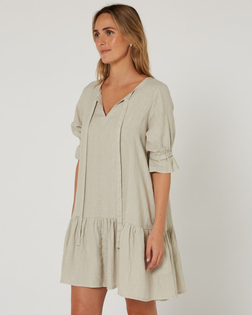 Pilbara Women's Linen 3/4 Sleeve Dress