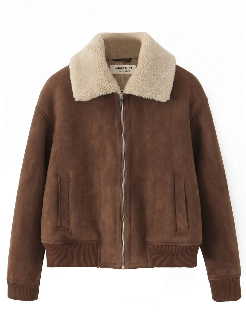 SM Sherpa Lined Suede bomber Jacket