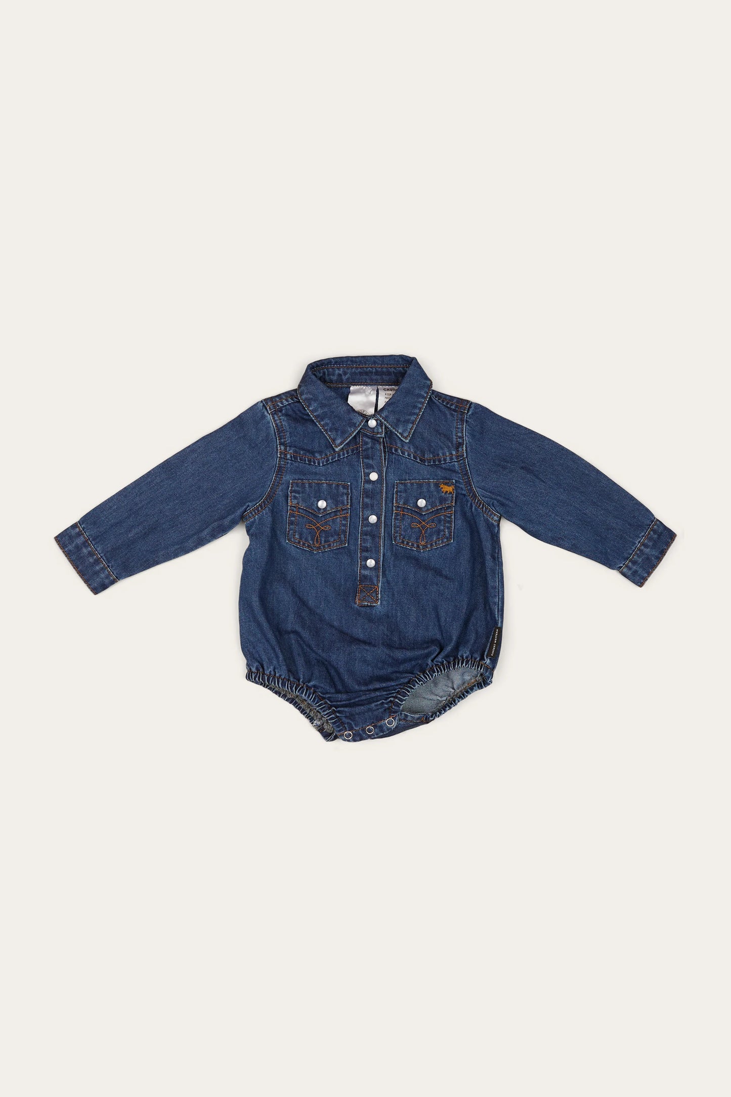 Ringers Western Jax Babies Chambray Western Shirt Romper