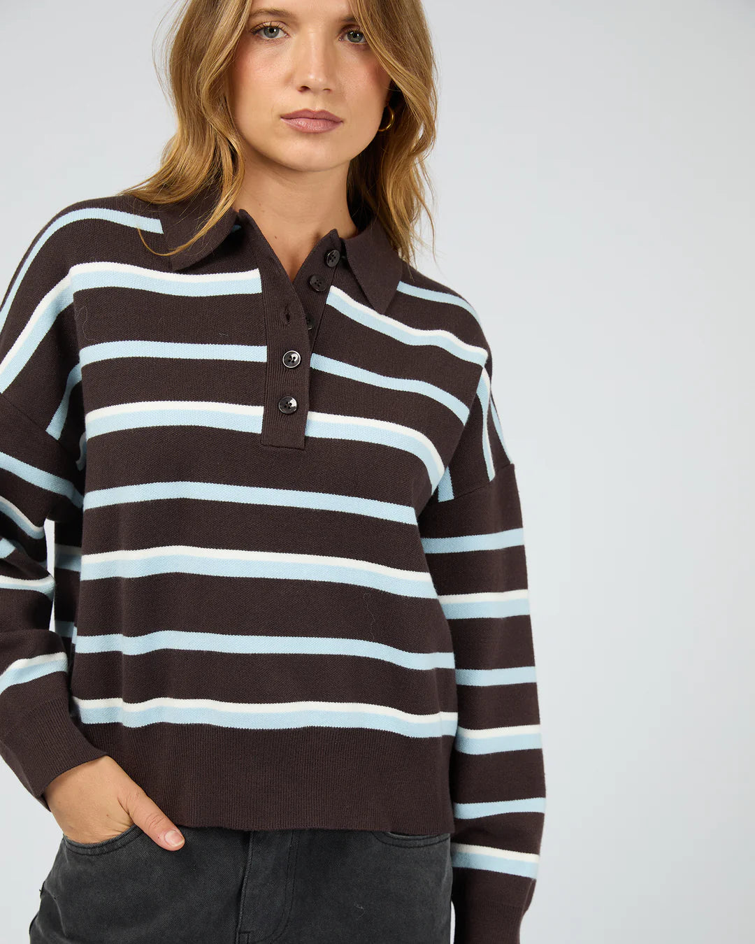 Silent Theory Anita Knit Polo Top