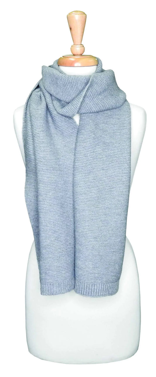 Avenel Purl Knit Scarf w Ribbed End