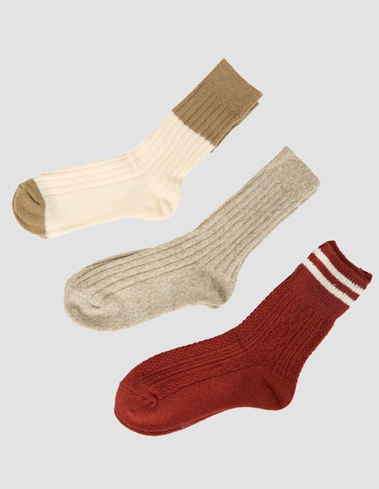 All About Eve Cabin Knit Sock 3PK