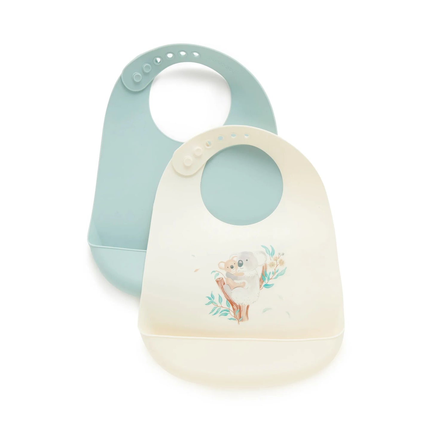 Purebaby Silicone Feeding Bib 2PK