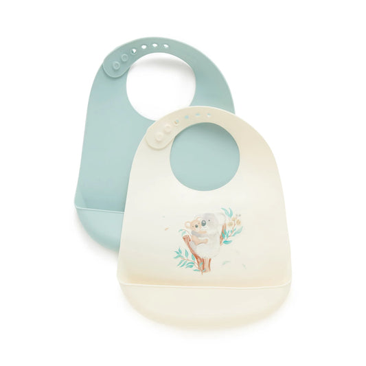 Purebaby Silicone Feeding Bib 2PK