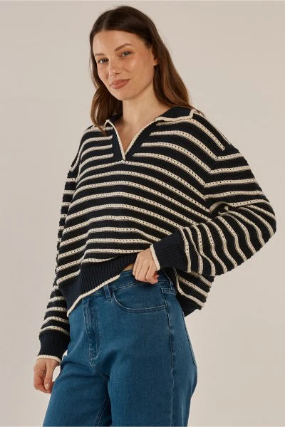 Betty Basics Aberdeen Polo Knit Sweater