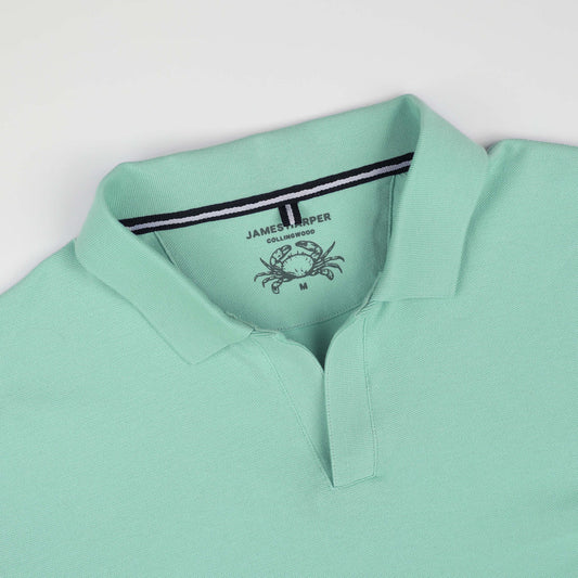 James Harper Open Collar Pique Polo