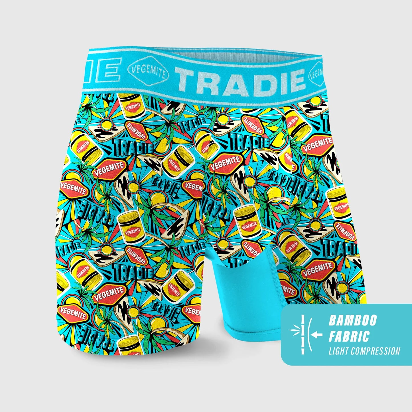 Tradie Mens Bamboo No Chafe Mid Leg Boxer Brief