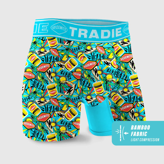 Tradie Mens Bamboo No Chafe Mid Leg Boxer Brief
