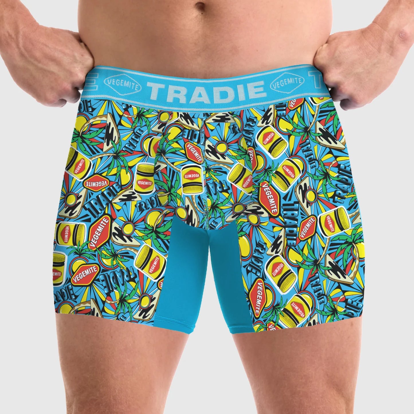 Tradie Mens Bamboo No Chafe Mid Leg Boxer Brief