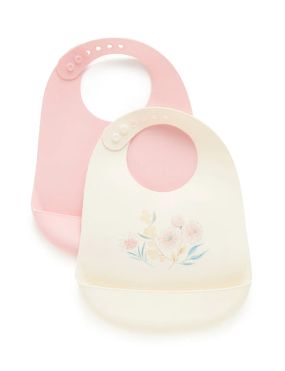 Purebaby Silicone Feeding Bib 2PK