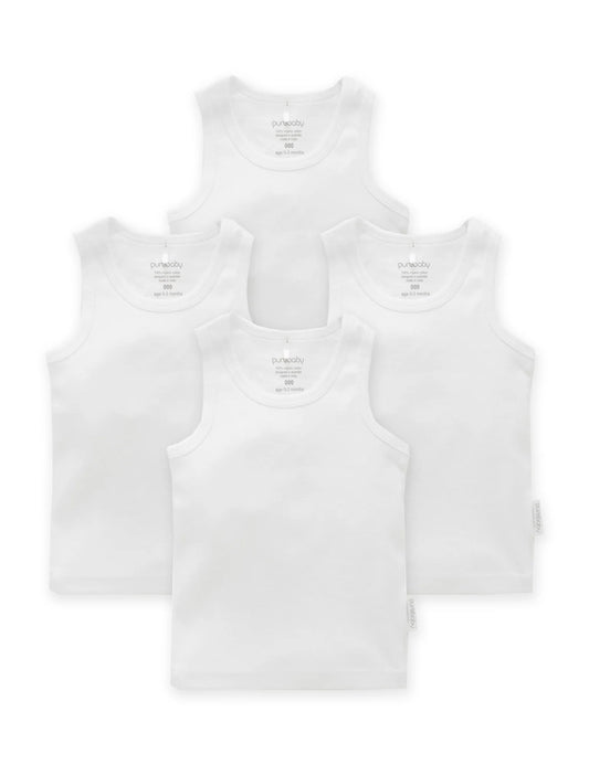 Purebaby Rib Singlet 4PK